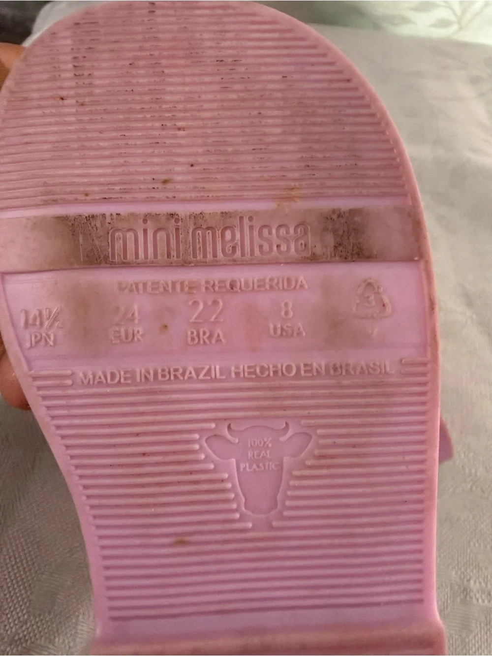 Mini Melissa Pink Glitter Ariel Shell Jelly Sandals